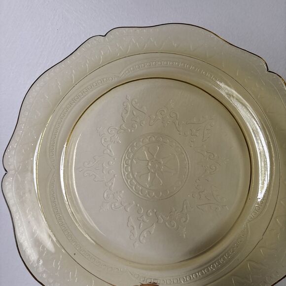 Vintage Federal Glass Madrid Platter Granny Yellow Depression Plate 11” Cottage - Picture 1 of 5